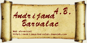 Andrijana Barvalac vizit kartica